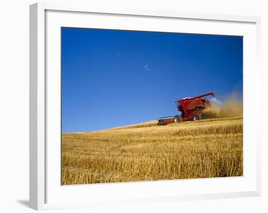 Combines Harvesting Crop, Palouse, Washington, USA-Terry Eggers-Framed Photographic Print