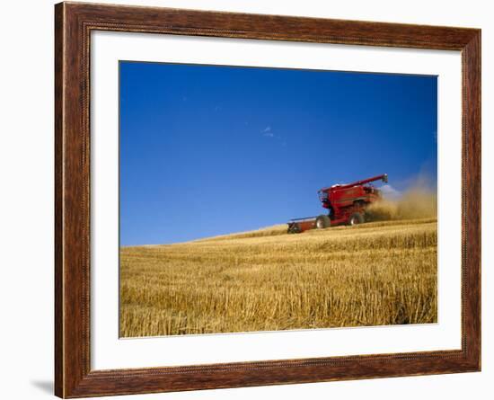 Combines Harvesting Crop, Palouse, Washington, USA-Terry Eggers-Framed Photographic Print