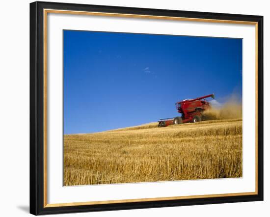 Combines Harvesting Crop, Palouse, Washington, USA-Terry Eggers-Framed Photographic Print