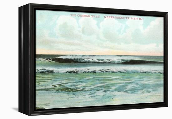 Combing Wave, Narragansett Pier, Rhode Island-null-Framed Stretched Canvas