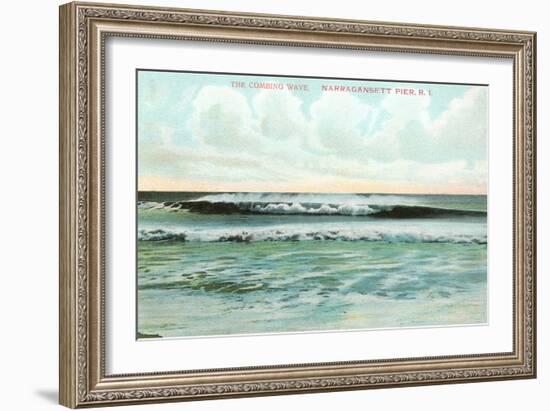 Combing Wave, Narragansett Pier, Rhode Island-null-Framed Art Print