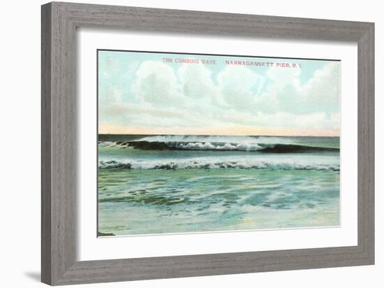 Combing Wave, Narragansett Pier, Rhode Island-null-Framed Art Print