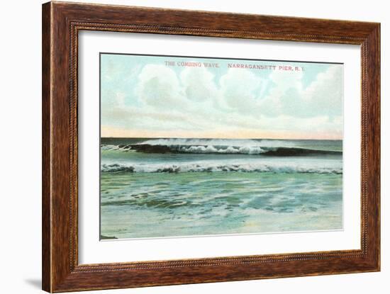 Combing Wave, Narragansett Pier, Rhode Island-null-Framed Art Print