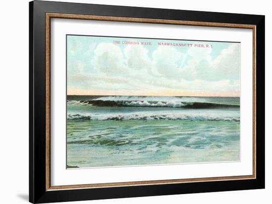 Combing Wave, Narragansett Pier, Rhode Island-null-Framed Art Print