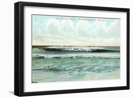 Combing Wave, Narragansett Pier, Rhode Island-null-Framed Art Print