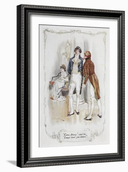 Come Darcy, I Must Have You Dance. Illustration To 'Pride and Prejudice'-Charles Edmund Brock-Framed Giclee Print