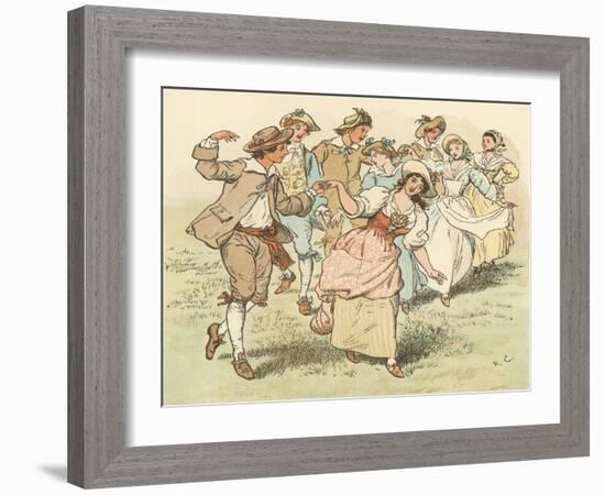 Come Lasses and Lads-Randolph Caldecott-Framed Giclee Print