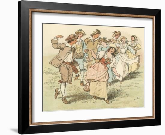 Come Lasses and Lads-Randolph Caldecott-Framed Giclee Print