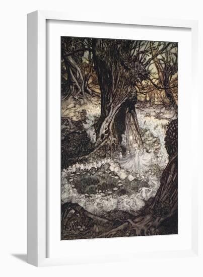 Come Now on a Roundel, Illustration from 'A Midsummer Night's Dream'-Arthur Rackham-Framed Giclee Print