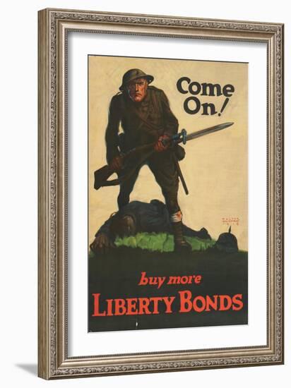 "Come On! Buy More Liberty Bonds", 1918-Walter Whitehead-Framed Giclee Print