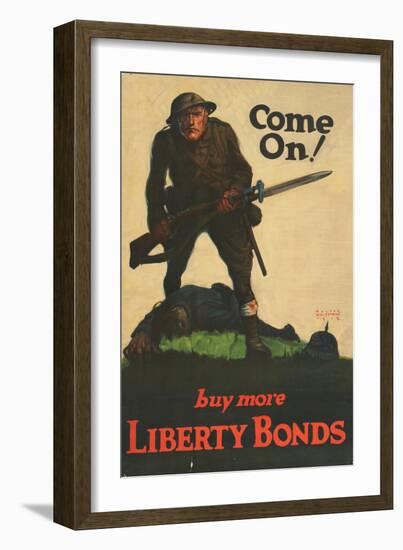 "Come On! Buy More Liberty Bonds", 1918-Walter Whitehead-Framed Giclee Print