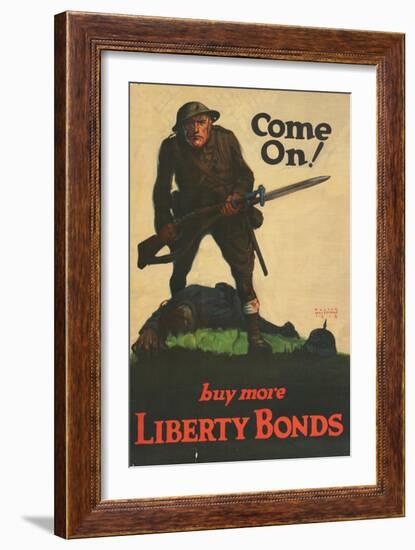 "Come On! Buy More Liberty Bonds", 1918-Walter Whitehead-Framed Giclee Print