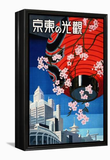 "Come to Tokyo" Vintage Japanese Travel Poster, 1930s-Piddix-Framed Stretched Canvas