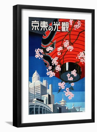 "Come to Tokyo" Vintage Japanese Travel Poster, 1930s-Piddix-Framed Art Print