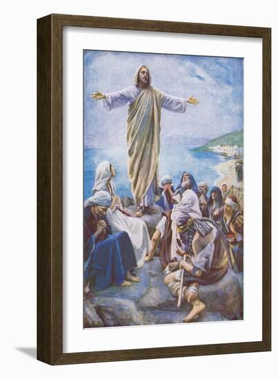 Come unto Me, Illustration From'harold Copping Pictures: the Crown Series', C.1920'S (Colour Litho)-Harold Copping-Framed Giclee Print