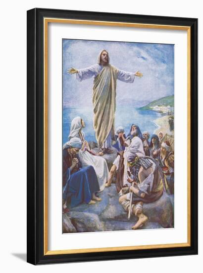 Come unto Me, Illustration From'harold Copping Pictures: the Crown Series', C.1920'S (Colour Litho)-Harold Copping-Framed Giclee Print