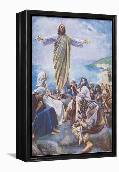 Come unto Me, Illustration From'harold Copping Pictures: the Crown Series', C.1920'S (Colour Litho)-Harold Copping-Framed Premier Image Canvas