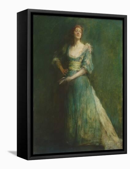 Comedia, C.1892-94 (Oil on Panel)-Thomas Wilmer Dewing-Framed Premier Image Canvas