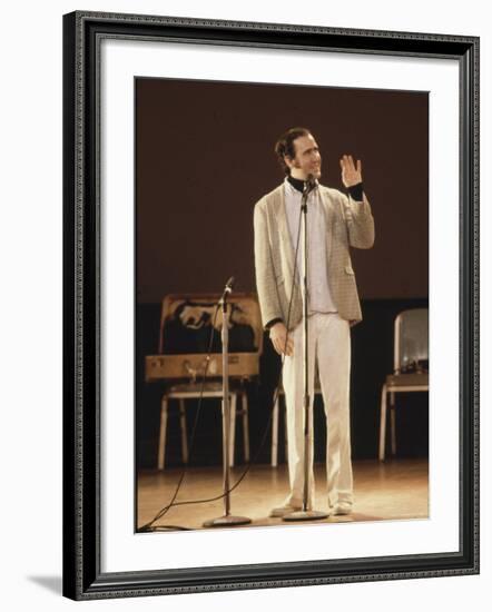 Comedian / Actor Andy Kaufman During Performance at Carnegie Hall-Ted Thai-Framed Premium Photographic Print