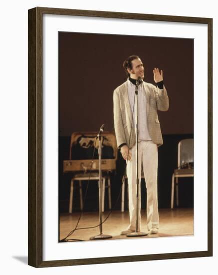 Comedian / Actor Andy Kaufman During Performance at Carnegie Hall-Ted Thai-Framed Premium Photographic Print