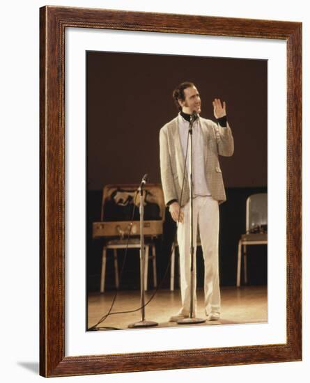 Comedian / Actor Andy Kaufman During Performance at Carnegie Hall-Ted Thai-Framed Premium Photographic Print