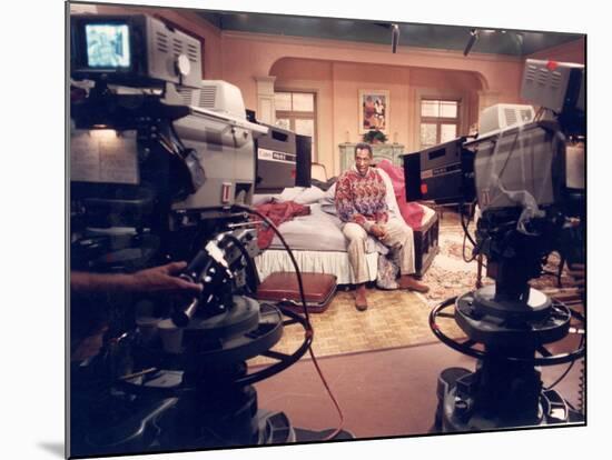 Comedian Bill Cosby Filming His TV Show "The Cosby Show"-null-Mounted Premium Photographic Print