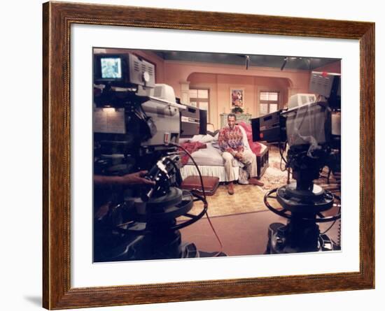 Comedian Bill Cosby Filming His TV Show "The Cosby Show"-null-Framed Premium Photographic Print