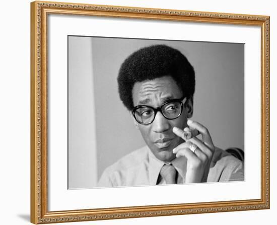 Comedian Bill Cosby Holding Cigar-Alfred Eisenstaedt-Framed Premium Photographic Print