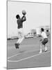 Comedian Bill Cosby Shooting Ball Against His Press Agent, Joe Sutton, During Game of Basketball-Michael Rougier-Mounted Premium Photographic Print