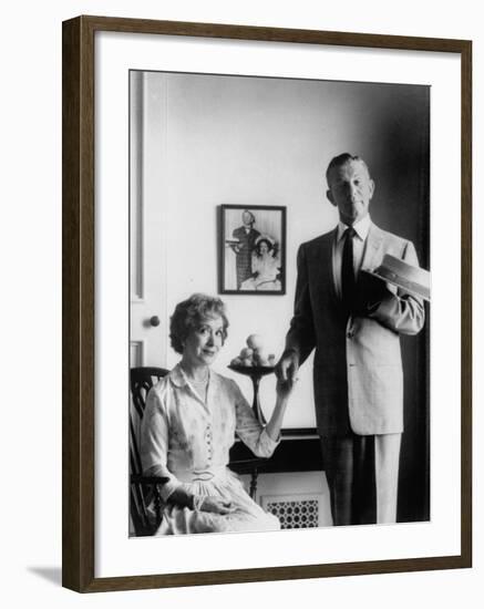 Comedian George Burns with Wife, Comedian Gracie Allen, in a Still for their TV Series-Allan Grant-Framed Premium Photographic Print