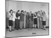 Comedian Jack Benny and Wife Posing with Cast of His Radio Show-null-Mounted Photographic Print