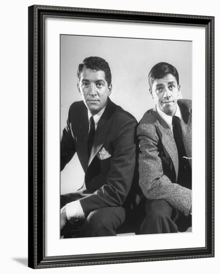 Comedian Jerry Lewis and Dean Martin Posing Side by Side-Ralph Morse-Framed Premium Photographic Print