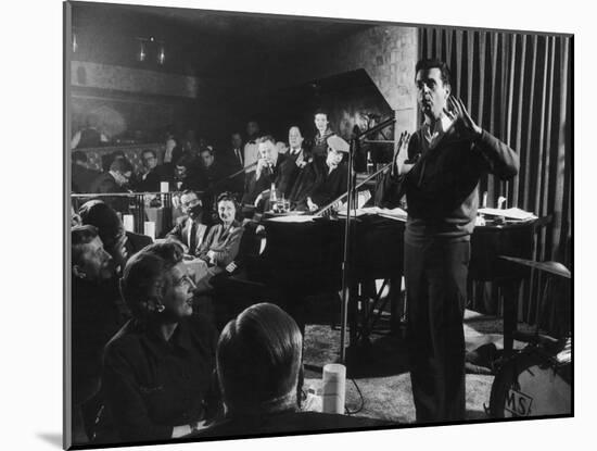 Comedian Mort Sahl Entertaining at a Night-Club Called 'Mister Kelly'S', Chicago, Illinois, 1957-Grey Villet-Mounted Photographic Print