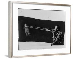Comedian-Musician Spike Jones Playfully Posing for a Picture-J. R. Eyerman-Framed Premium Photographic Print