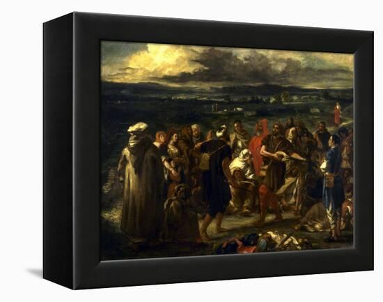Comédiens ou bouffons arabes (1848)-Eugene Delacroix-Framed Premier Image Canvas