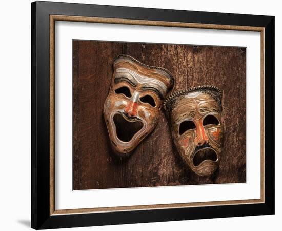 Comedy and Tragedy Masks Lying-Lars Hallstrom-Framed Photographic Print