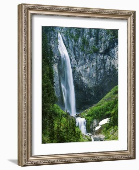 Comet Falls, Mt Rainier National Park, Washington, USA-Charles Gurche-Framed Photographic Print