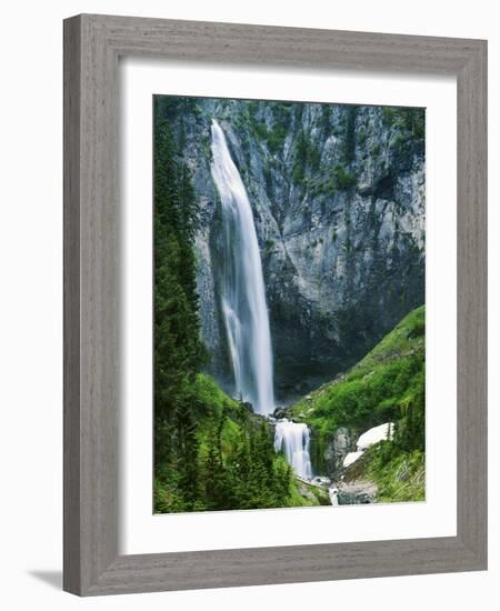 Comet Falls, Mt Rainier National Park, Washington, USA-Charles Gurche-Framed Photographic Print