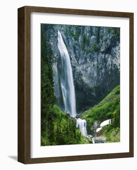 Comet Falls, Mt Rainier National Park, Washington, USA-Charles Gurche-Framed Photographic Print