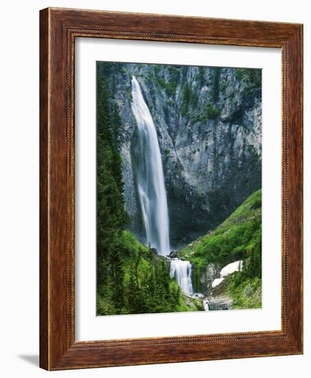 Comet Falls, Mt Rainier National Park, Washington, USA-Charles Gurche-Framed Photographic Print