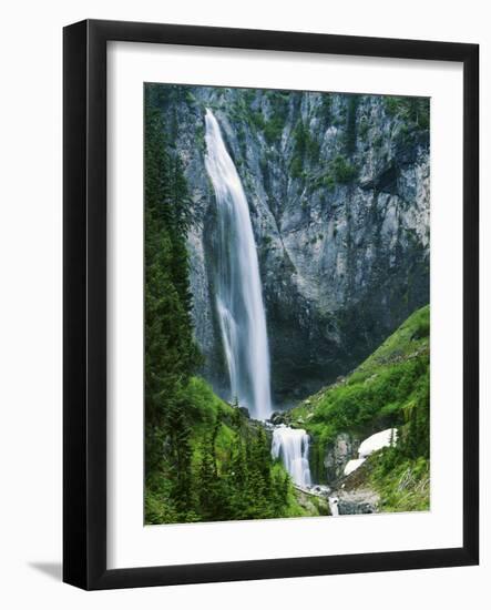 Comet Falls, Mt Rainier National Park, Washington, USA-Charles Gurche-Framed Photographic Print