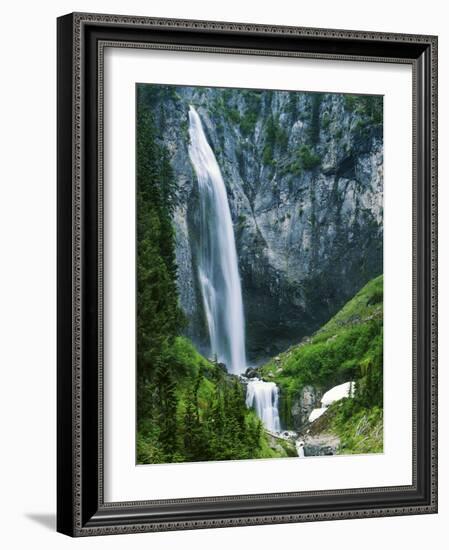 Comet Falls, Mt Rainier National Park, Washington, USA-Charles Gurche-Framed Photographic Print