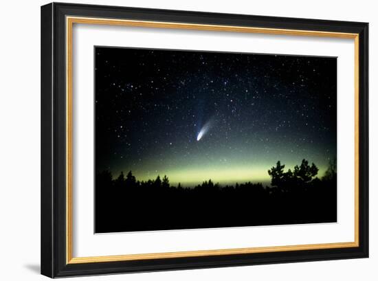 Comet Hale-Bopp And Aurora Borealis, 30 March 1997-Pekka Parviainen-Framed Photographic Print