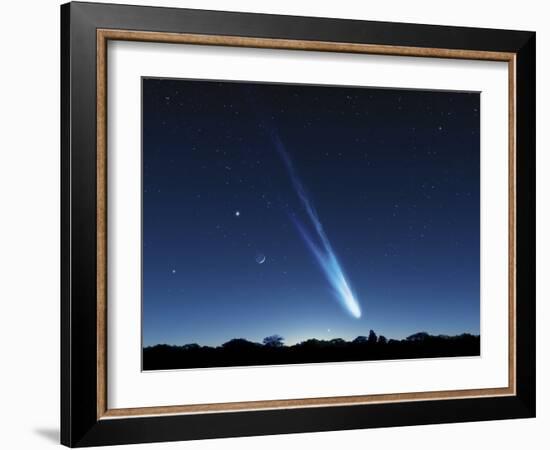 Comet In the Night Sky, Artwork-Detlev Van Ravenswaay-Framed Photographic Print