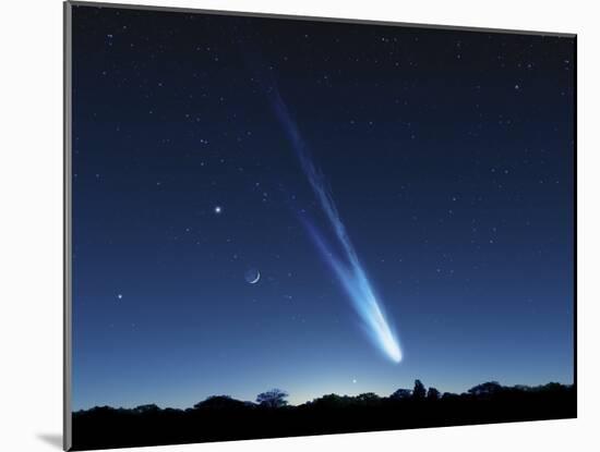 Comet In the Night Sky, Artwork-Detlev Van Ravenswaay-Mounted Photographic Print