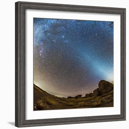 Comet Lovejoy and Zodiacal Light in City of Rocks State Park, New Mexico-Stocktrek Images-Framed Photographic Print