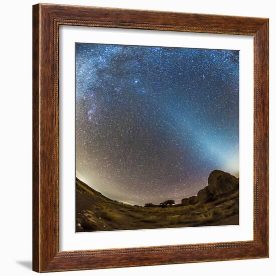 Comet Lovejoy and Zodiacal Light in City of Rocks State Park, New Mexico-Stocktrek Images-Framed Photographic Print