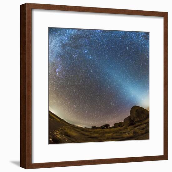 Comet Lovejoy and Zodiacal Light in City of Rocks State Park, New Mexico-Stocktrek Images-Framed Photographic Print