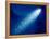 Comet on Dark Blue Sky with Small Sparkling Stars. Raster Version.-annanurrka-Framed Premier Image Canvas