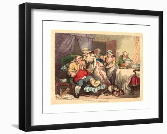 Comfort in the Gout, 1785, Hand-Colored Etching, Rosenwald Collection-Thomas Rowlandson-Framed Giclee Print